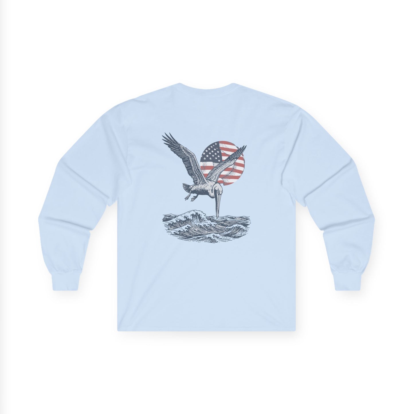 Patriotic Pelican Heavy Cotton Long Sleeve