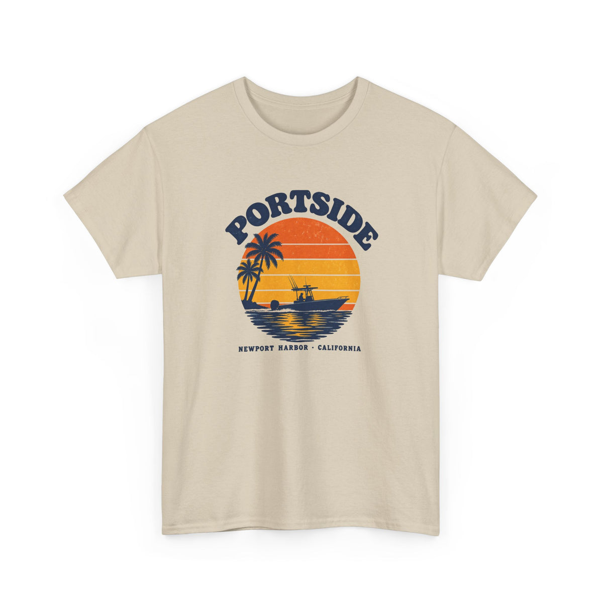 Portside Newport Harbor Sunset Heavy Cotton Tee