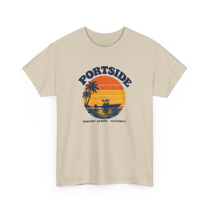 Portside Newport Harbor Sunset Heavy Cotton Tee