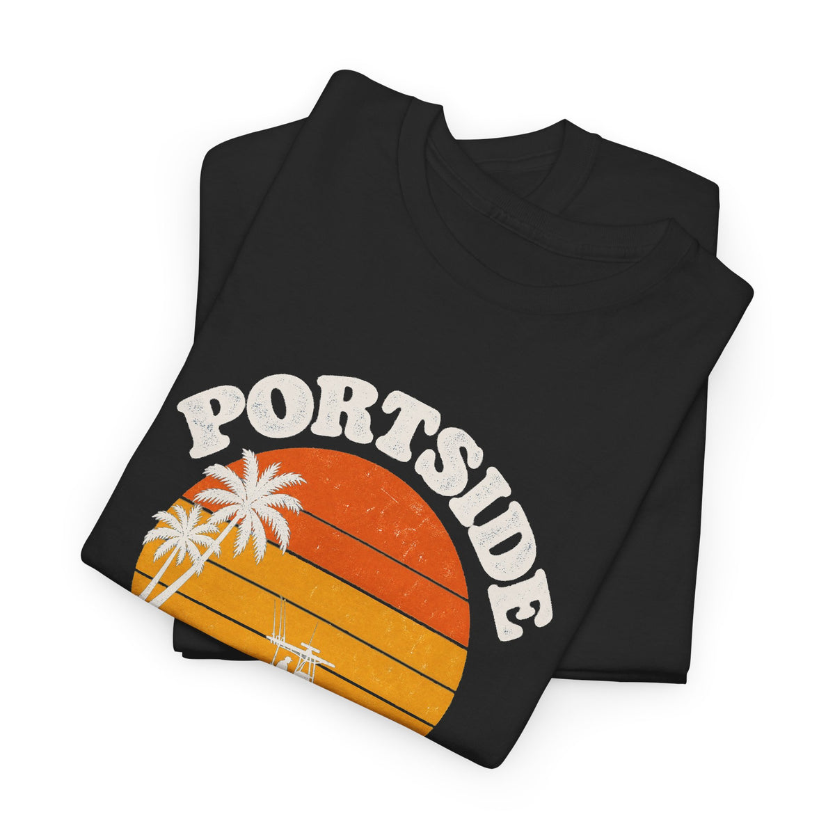 Portside Newport Harbor Sunset Heavy Cotton Tee