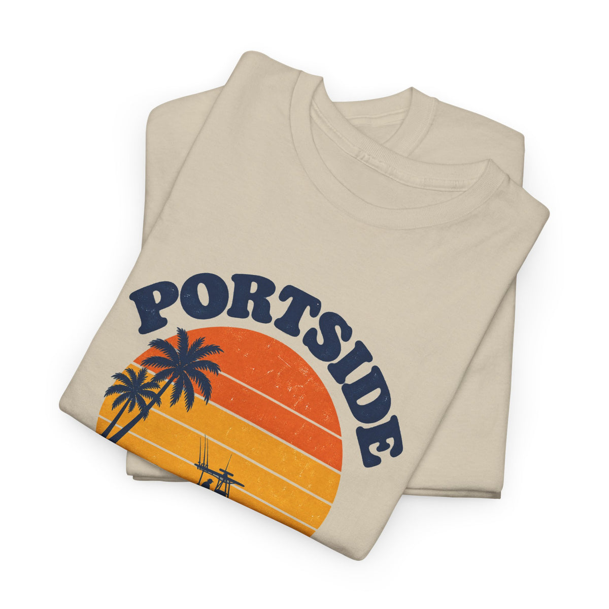 Portside Newport Harbor Sunset Heavy Cotton Tee