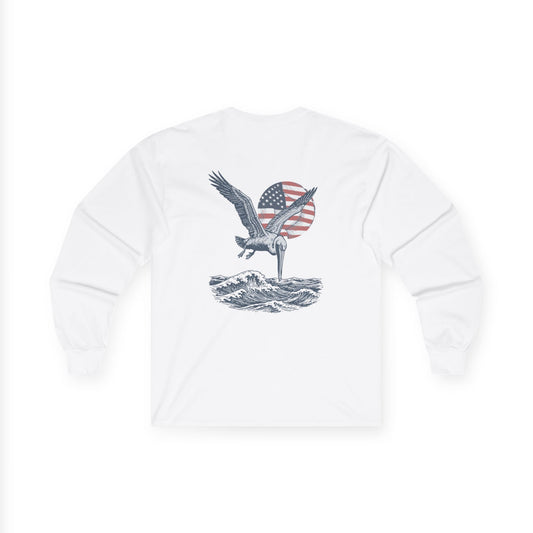 Patriotic Pelican Heavy Cotton Long Sleeve