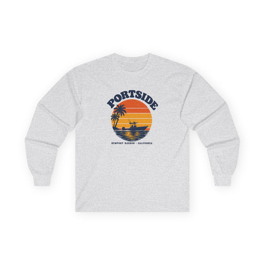 Portside Newport Harbor Sunset Heavy Cotton Long Sleeve