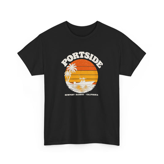 Portside Newport Harbor Sunset Heavy Cotton Tee