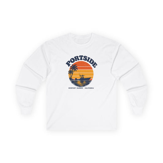 Portside Newport Harbor Sunset Heavy Cotton Long Sleeve