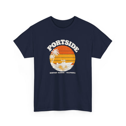Portside Newport Harbor Sunset Heavy Cotton Tee