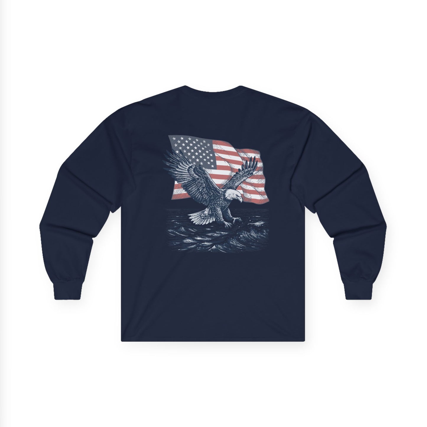 Patriotic Eagle Heavy Cotton Long Sleeve