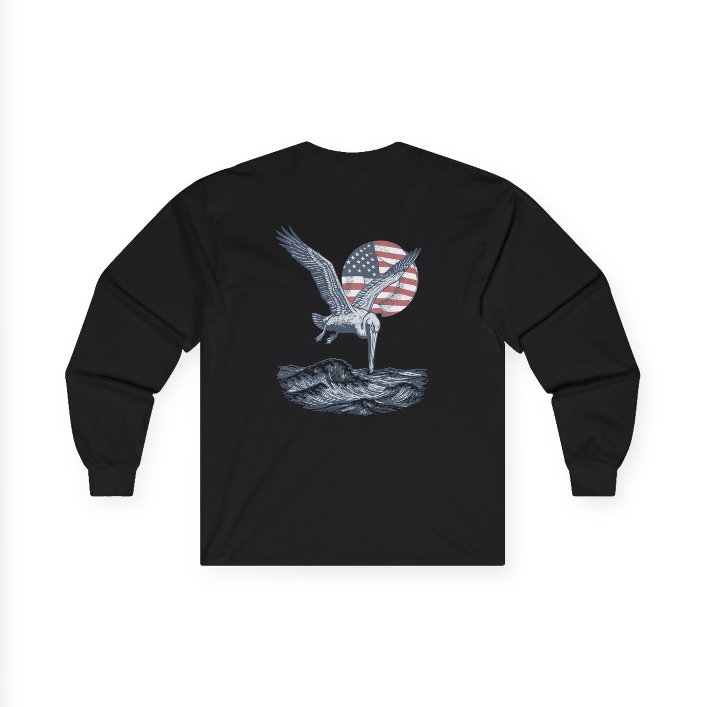 Patriotic Pelican Heavy Cotton Long Sleeve
