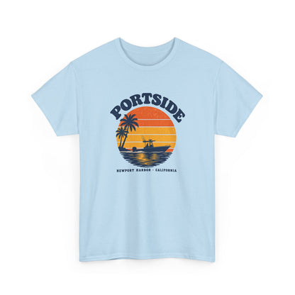 Portside Newport Harbor Sunset Heavy Cotton Tee
