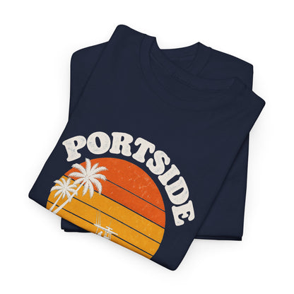 Portside Newport Harbor Sunset Heavy Cotton Tee