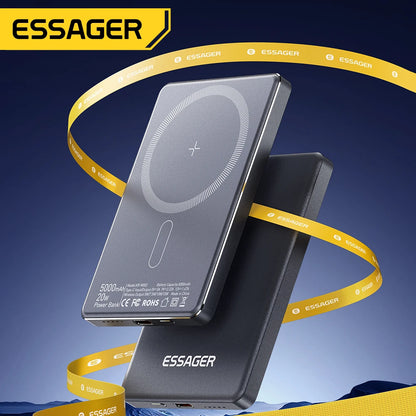 Magnetic 20W Fast-Charge Power Bank, 5000mAh